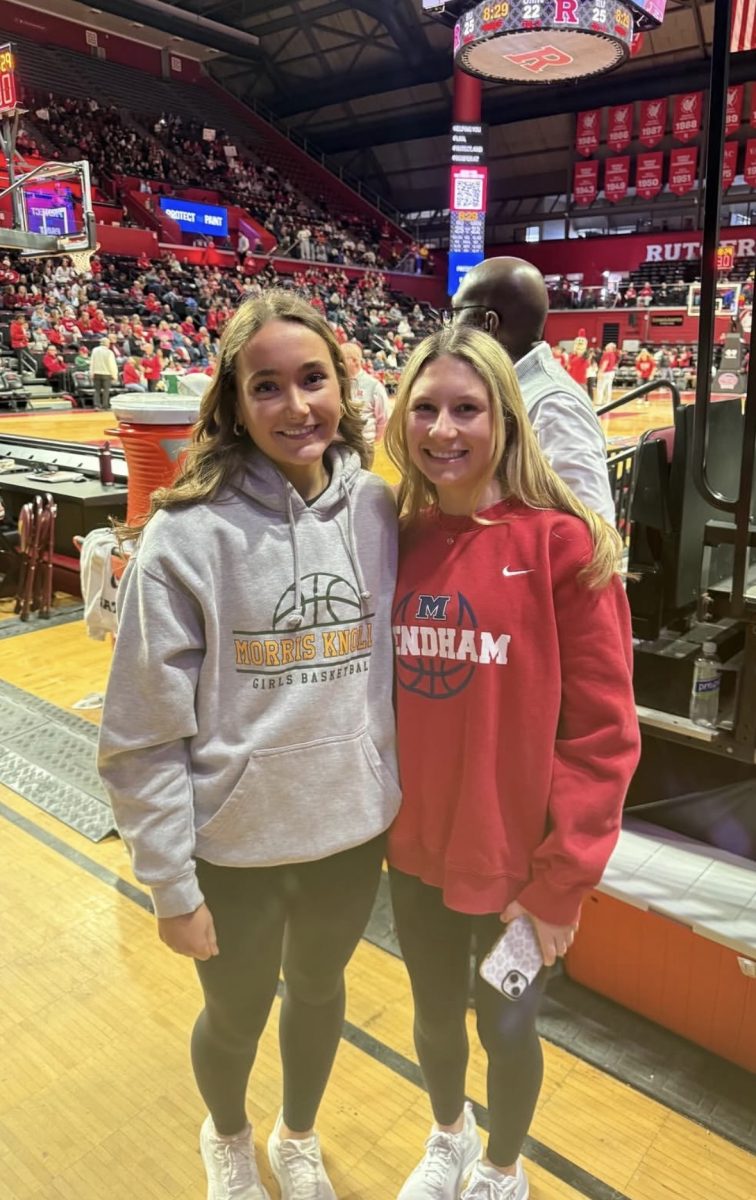 Comprelli attending the Rutgers event with fellow award recipient from Mendham, Lila Schoenfeld (left)