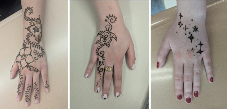 Henna designs done by students